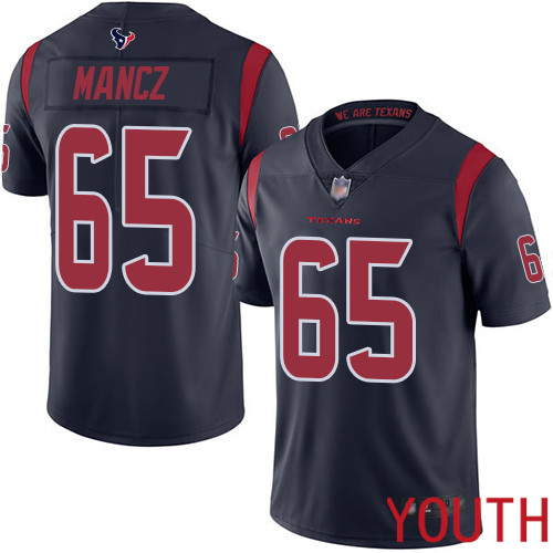 Houston Texans Limited Navy Blue Youth Greg Mancz Jersey NFL Football #65 Rush Vapor Untouchable